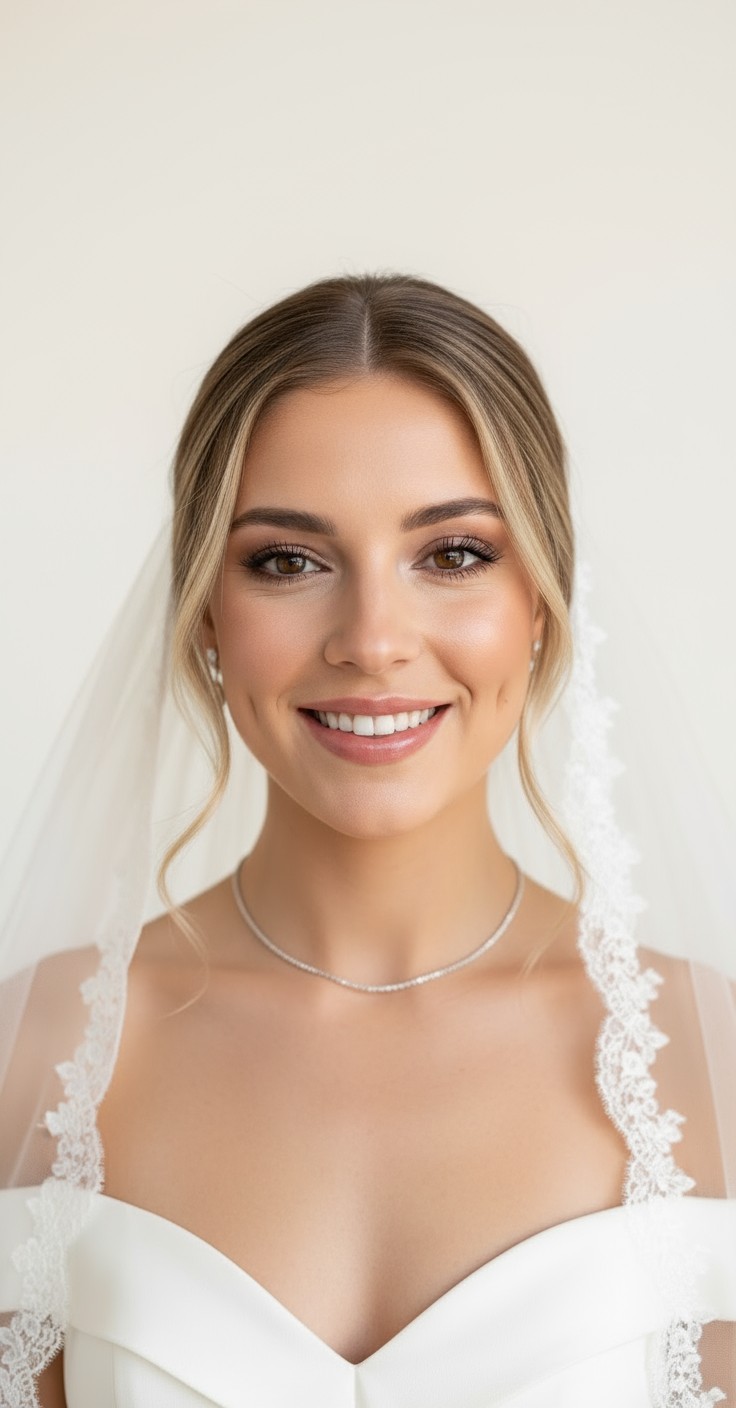 After Down Wedding Hair With Veil